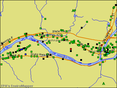 Johnson City, New York environmental map by EPA