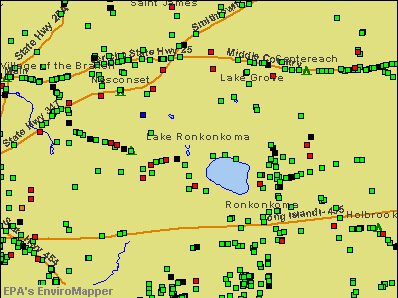 Lake Ronkonkoma, New York environmental map by EPA