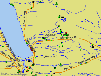 Lansing, New York environmental map by EPA