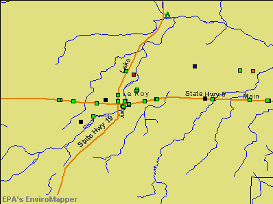 Le Roy, New York environmental map by EPA