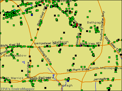 Levittown, New York environmental map by EPA