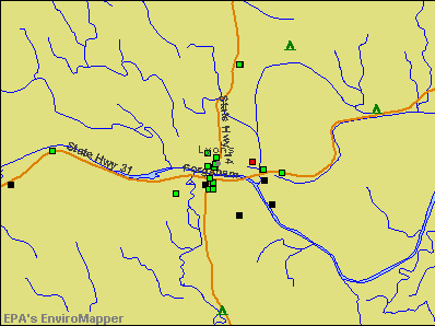 Lyons, New York environmental map by EPA