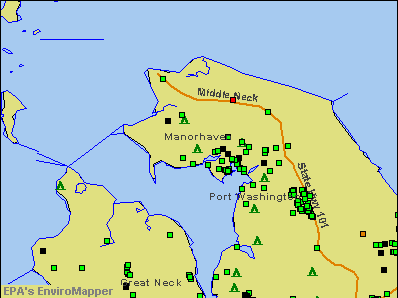 Manorhaven, New York environmental map by EPA