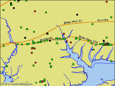 Mastic, New York environmental map by EPA