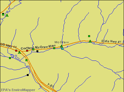 McGraw, New York environmental map by EPA