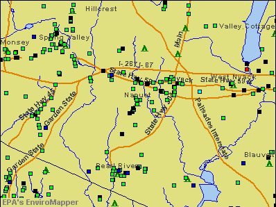 Nanuet, New York environmental map by EPA
