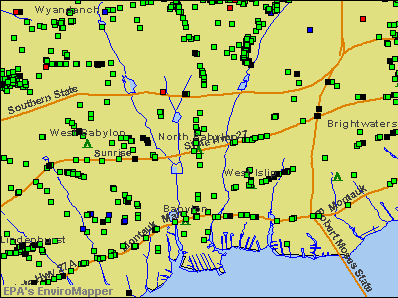 North Babylon, New York environmental map by EPA