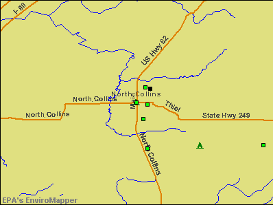North Collins, New York environmental map by EPA