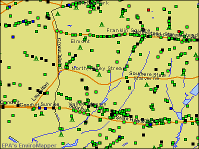 North Valley Stream, New York environmental map by EPA