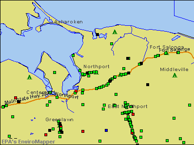 Northport, New York environmental map by EPA