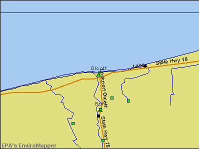 Olcott, New York environmental map by EPA