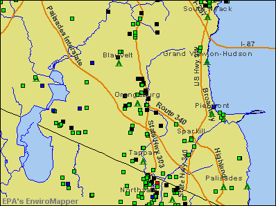 Orangeburg, New York environmental map by EPA