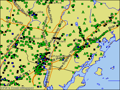 Pelham, New York environmental map by EPA
