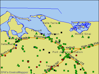 Port Jefferson, New York environmental map by EPA