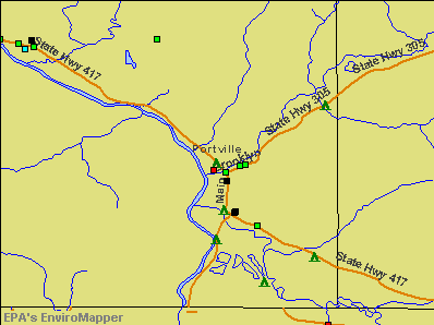 Portville, New York environmental map by EPA