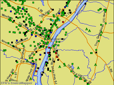 Rensselaer, New York environmental map by EPA