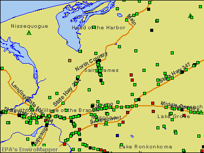 St. James, New York environmental map by EPA