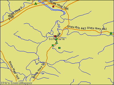 Schoharie, New York environmental map by EPA