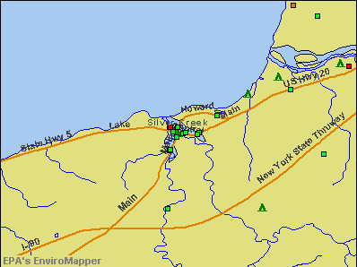 Silver Creek, New York environmental map by EPA