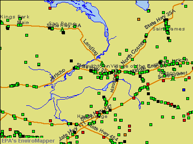 Smithtown, New York environmental map by EPA