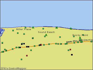 Sound Beach, New York environmental map by EPA