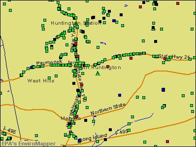 South Huntington, New York environmental map by EPA