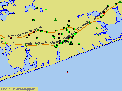 Southampton, New York environmental map by EPA