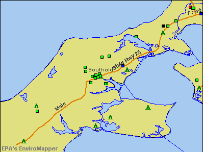 Southold, New York environmental map by EPA