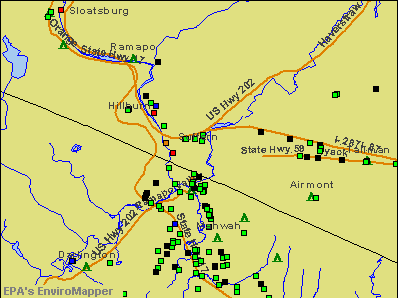Suffern, New York environmental map by EPA