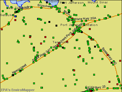 Terryville, New York environmental map by EPA