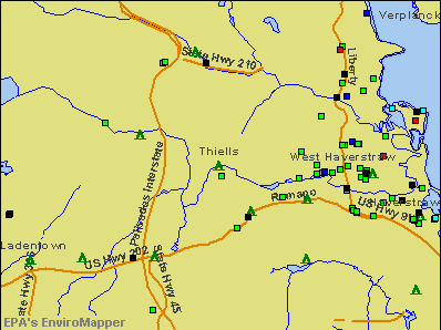 Thiells, New York environmental map by EPA