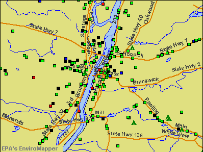Troy, New York environmental map by EPA