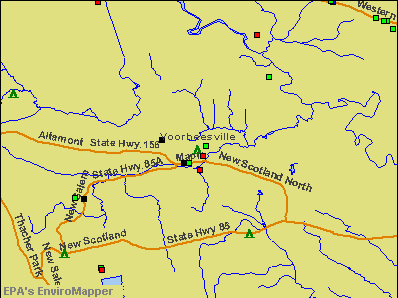 Voorheesville, New York environmental map by EPA