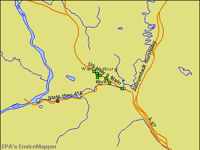 Warrensburg, New York environmental map by EPA