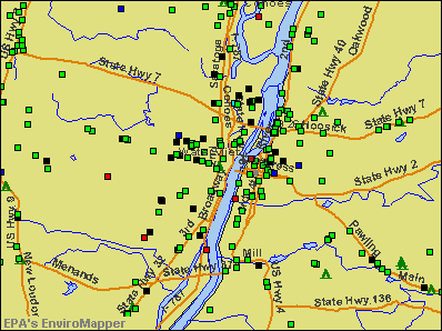 Watervliet, New York environmental map by EPA