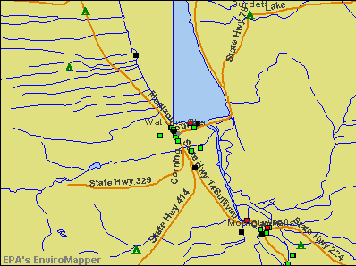 Watkins Glen, New York environmental map by EPA