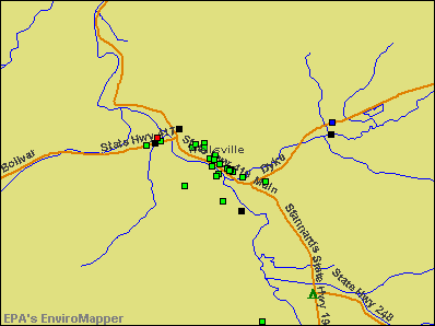 Wellsville, New York environmental map by EPA