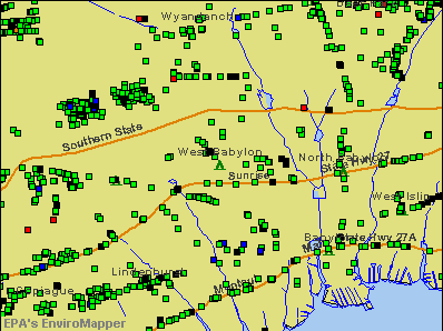 West Babylon, New York environmental map by EPA