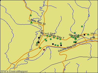 West End, New York environmental map by EPA