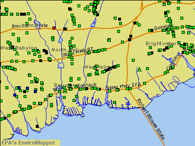 West Islip, New York environmental map by EPA