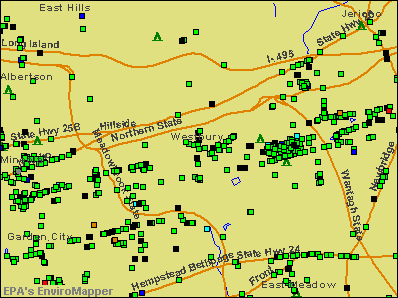 Westbury, New York environmental map by EPA
