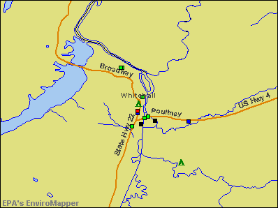 Whitehall, New York environmental map by EPA
