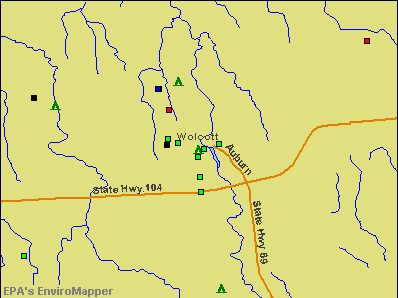 Wolcott, New York environmental map by EPA