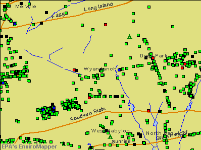 Wyandanch, New York environmental map by EPA