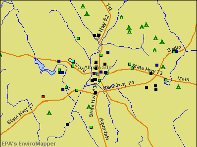 Albemarle, North Carolina environmental map by EPA