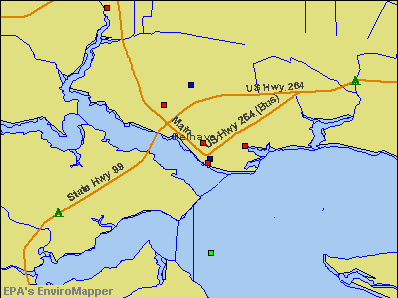 Belhaven, North Carolina environmental map by EPA