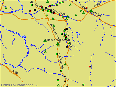 Biltmore Forest, North Carolina environmental map by EPA
