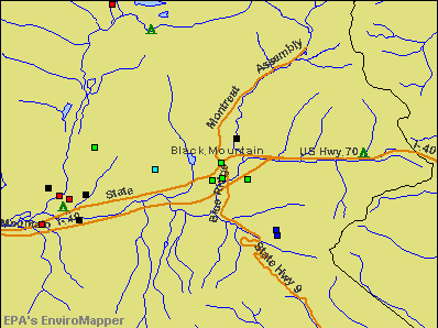 Black Mountain, North Carolina environmental map by EPA