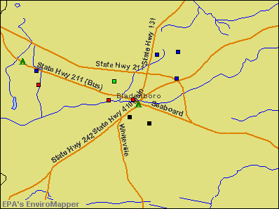 Bladenboro, North Carolina environmental map by EPA
