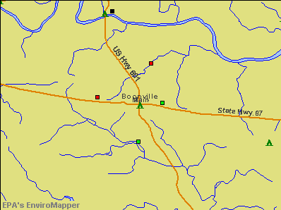 Boonville, North Carolina environmental map by EPA